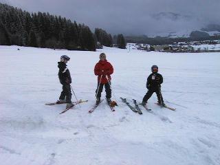 Familien på ski
